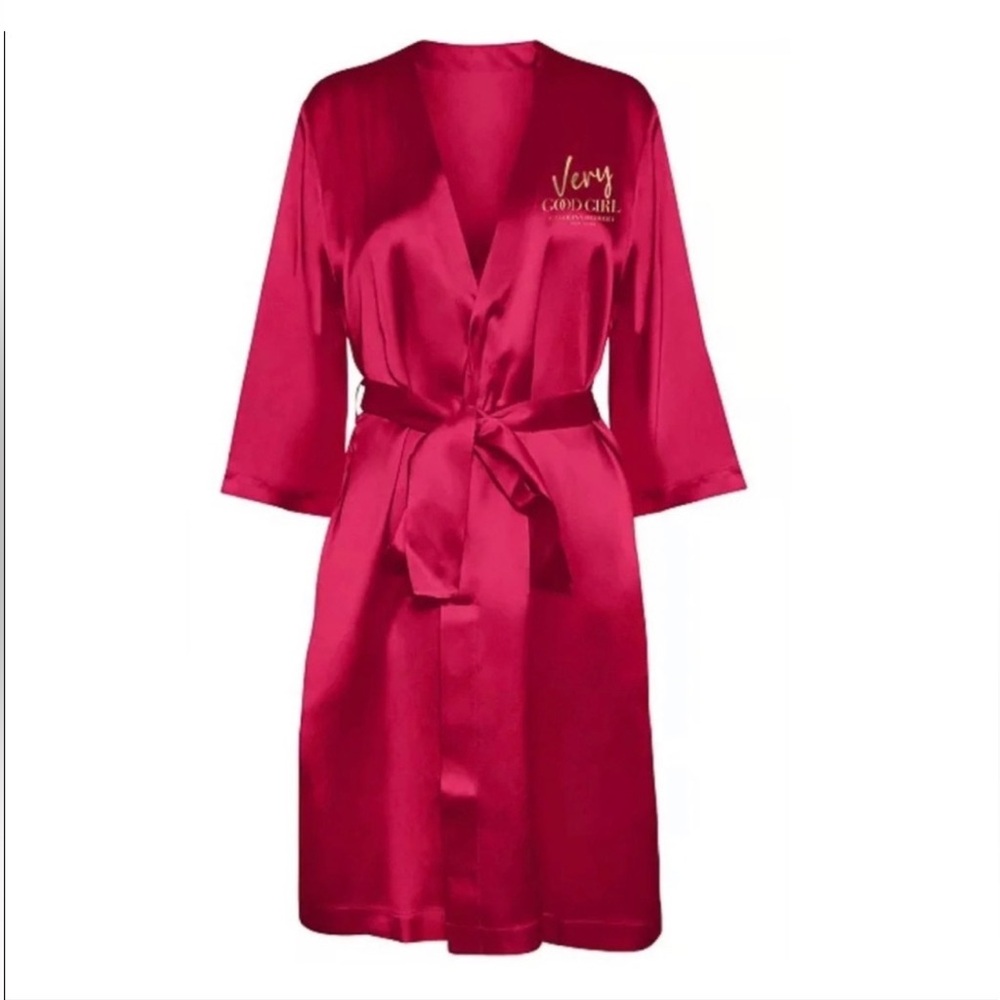 Carolina Herrera Bold Red Satin Robe